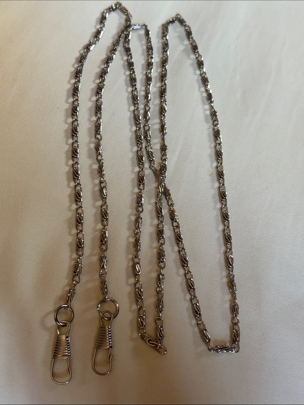 Silver-Tone Swirl Replacement Chain Link Design -  47 Inches long - NWOT